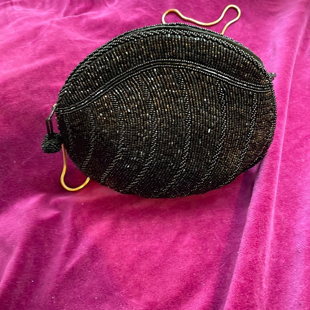 Vintage Wolborg Black Beaded Bag